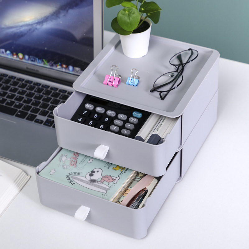 Desktop Stackable Organizer Drawer Office Accessories Storage Box Makeup Organizing Container Masks Lipsticks Bathroom Storage