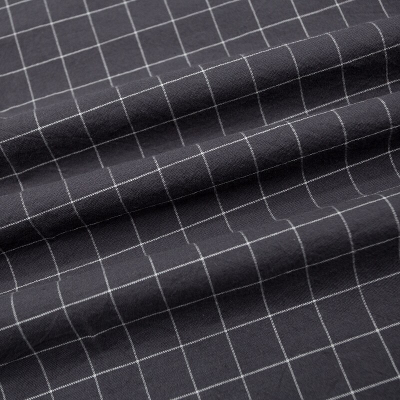 Waschen Reiner Baumwolle 100% Stoff für Bettwäsche Decke Abgedeckt Kleidung Shirt Netz gestreift Plaid Tuch Brokat NäHenne Diy 50x250cm: Schwarz Plaid