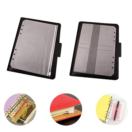 PVC Storage Bag for Notebook Diary Day Planner Zipper Bag Business Cards Transparent
