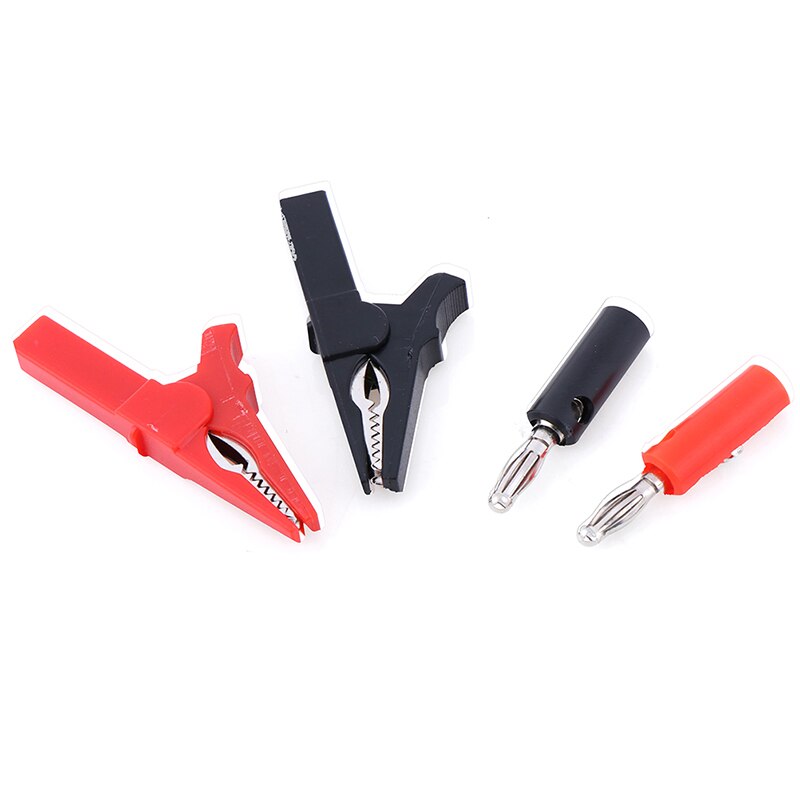 4 Stks/set 2 Stuks 55Mm Alligator Clip Met 2 Stuks 4Mm Banana Plug Zwart Rood Kleur