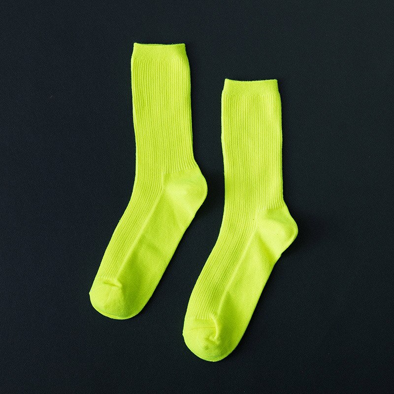 Chaussettes néon Harajuku pour femmes, Streetwear Hip-Hop, 17 couleurs fluorescentes, couleurs vives bonbons, sympas, pour adolescentes et filles, danse de rue: 4