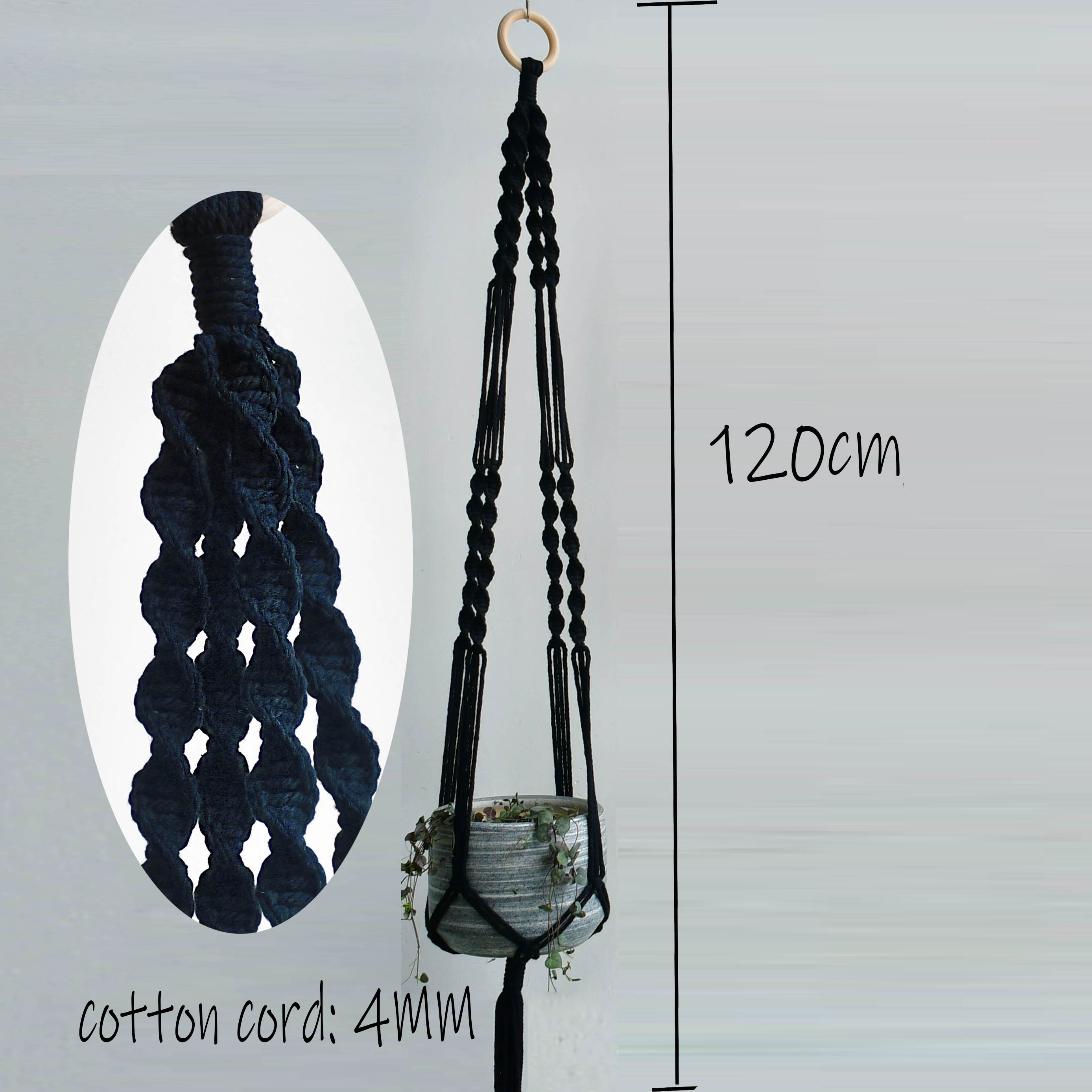 handmade macrame pot hanger plant hanger pot holder pot hanging for home garden large size 4MM: HLM1006