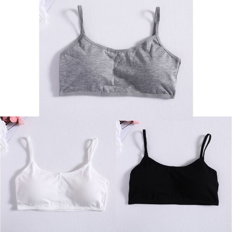 3Pcs Girls Bras Soft Young Children Bra for Kids Teenagers Training Vest Underwear