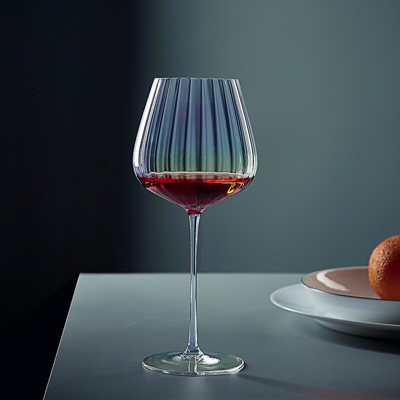 Copas de vino de cristal de color Burdeos para el hogar, vasos de champán hechos a mano, luz de lujo, de boda: Burgundy Cup B