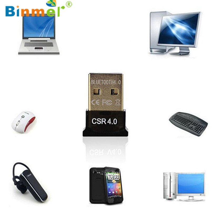 Binmer Mini USB Bluetooth V4.0 Dongle double sans fil adaptateur pour ordinateur portable PC Bluetooth Dongle Sep 13