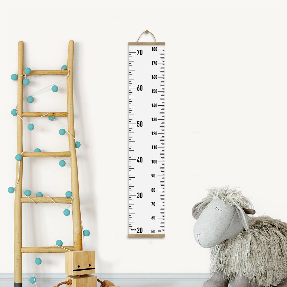 Wooden Wall Hanging Child Growth Ruler Stadiometer Removable Height Wall Stickers Baby Kids Room Nursery Growth Chart Home Decor: HR001