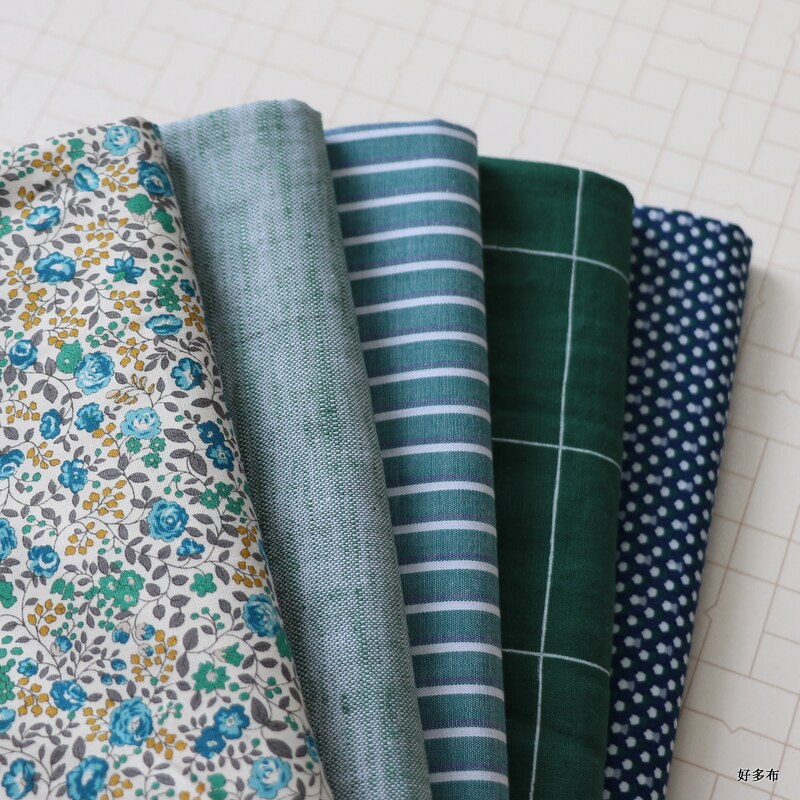Tecidos de algodão estampados, 25cm * 25cm * 5 peças, tecidos de costura, acolchoados para patchwork, bordado, faça você mesmo, acessórios de bonecas artesanais