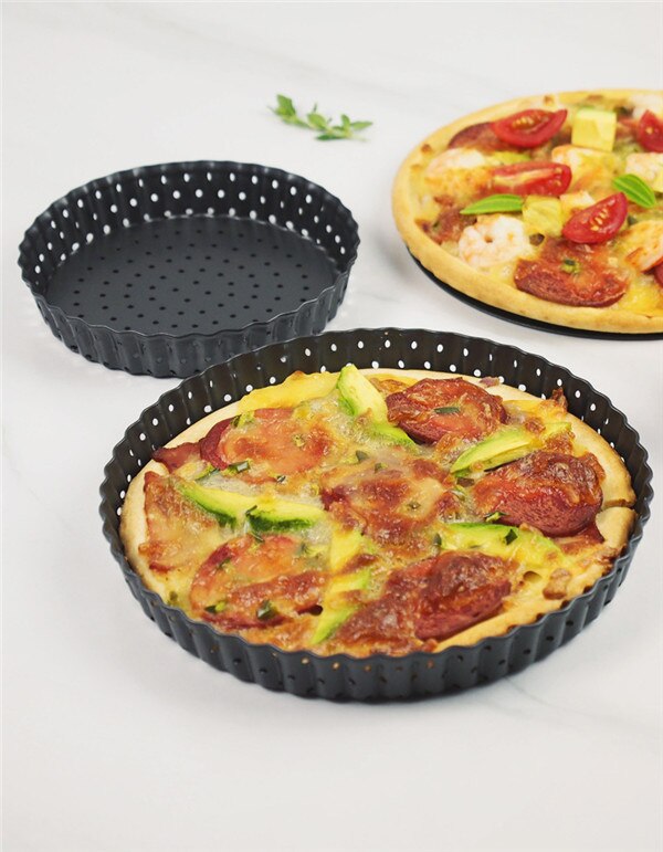 Non-stick 9-Inch (22 Cm) quiche Pan/Ronde Cakevorm/Pizza Pan Met Verwijderbare Bodem Pizza Pan Voor Bakken Bruidstaart