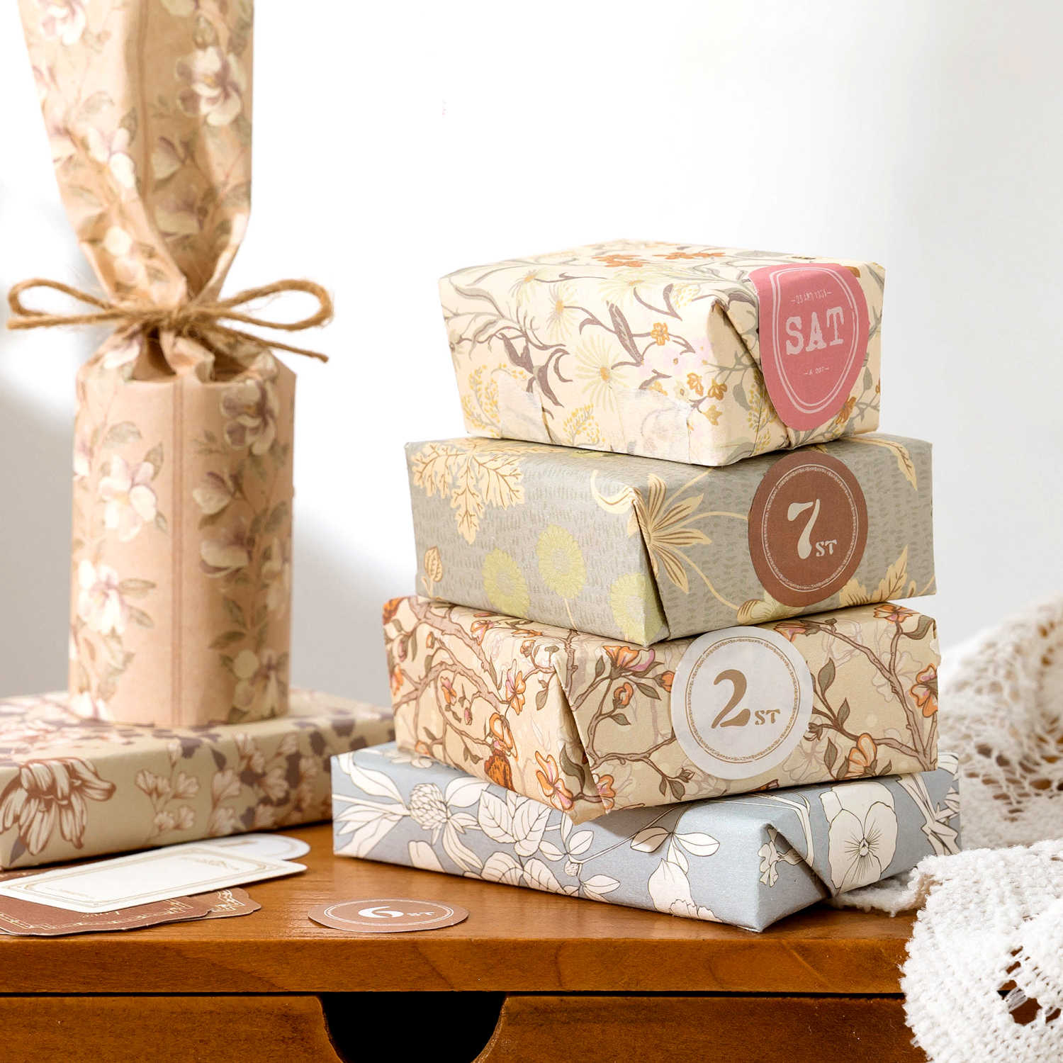 40 Uds. De Material de mezcla de papel Floral hecho a mano, planificador de diario basura, álbum de recortes, Collage decorativo Vintage, papel de fondo artesanal DIY