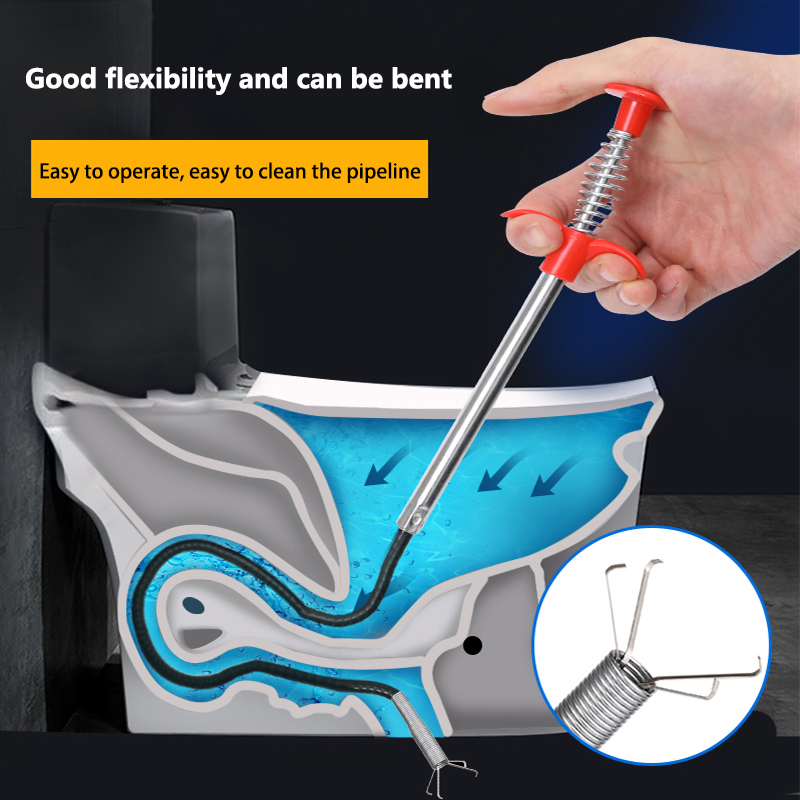 Agarrador de gancho de cuatro garras para plomería, herramienta para alcantarillado, agarre Manual para inodoro, limpieza del cabello, obstrucción para el hogar