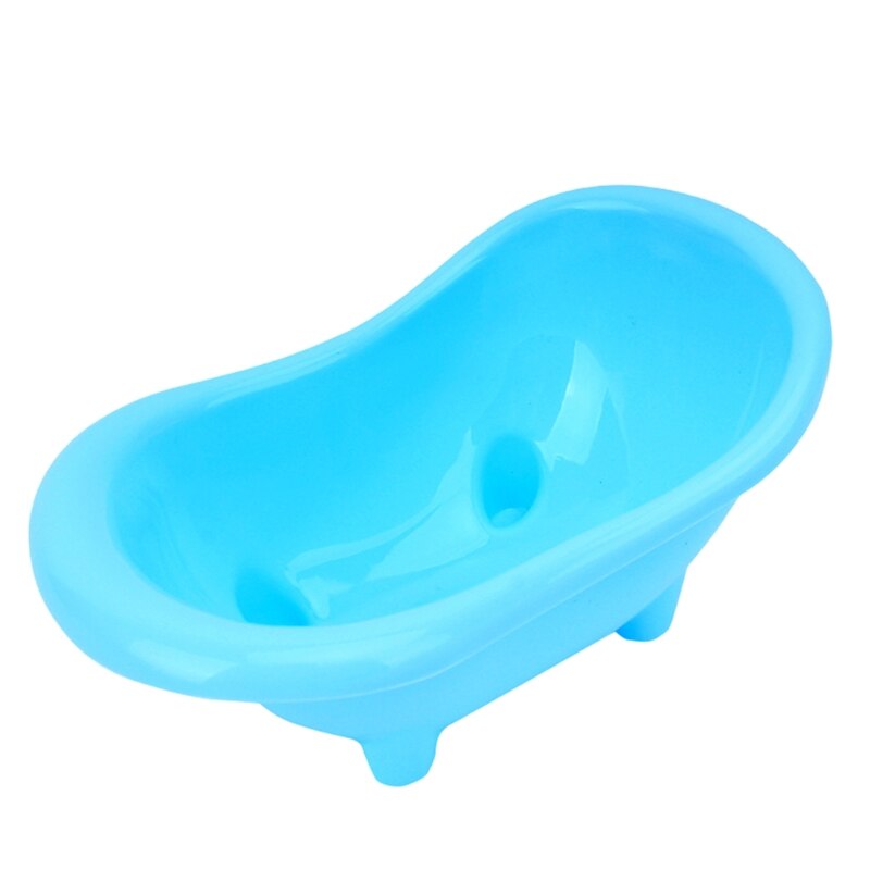 Hamster Sand Bathroom Durable Plastic Sand Bath Container Sandbox Bathing Sand Bowl Cute Bathtub Shape for Gerbil: blue