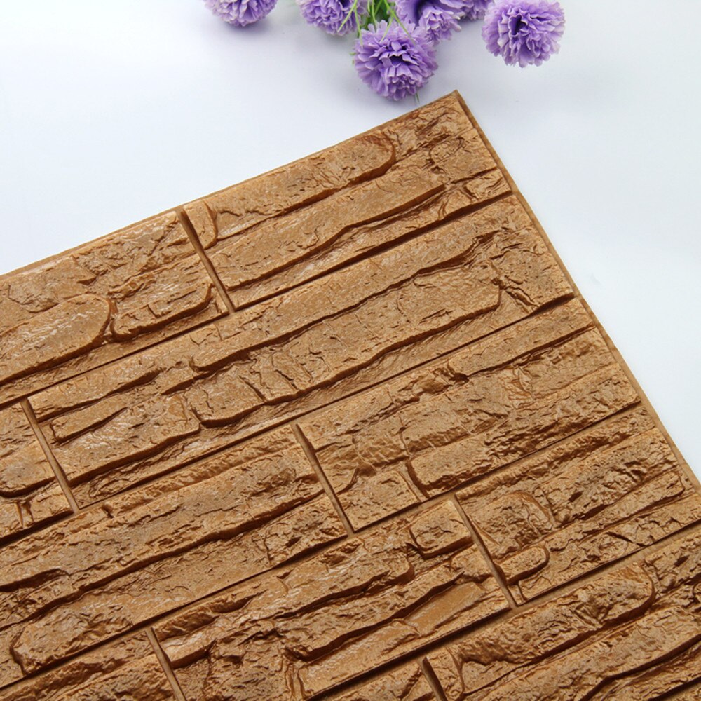 DIY 3D Brick PE Foam Wallpaper Panels Room Decal Stone Decoration Embossed Panels Room Decal Stone Decoration 60cmx30cm#T2: N