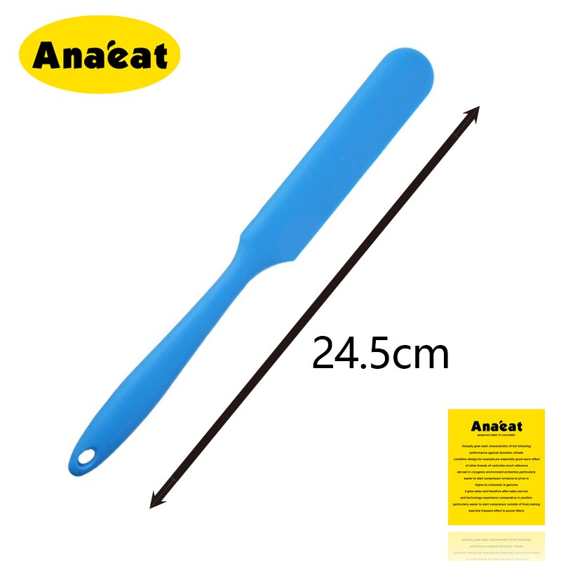 ANAEAT Silicone Cake Icing Spatula Bakeware Pastry Tool Cake Sugarcraft Butter Smoother Scraper Kitchen tool: Blue