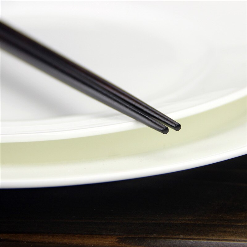 5 par / set japanska återanvändbara ätpinnar naturligt träpinnar traditionell kinesisk stil bambu restaurang hem kök