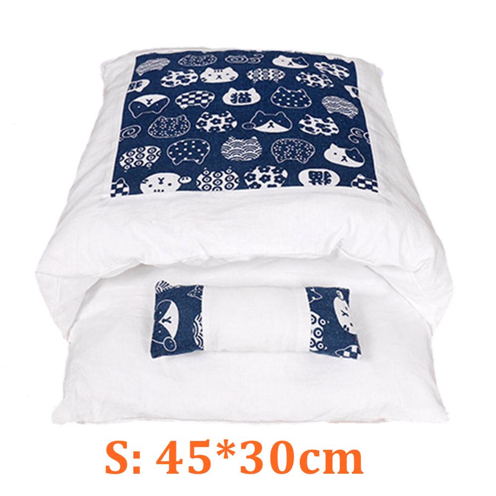 Saco de dormir para cama de gato, felpa, cálido, móvil, Gato de invierno, casa cueva interior para perro, suministros de cama blanda: Blue S