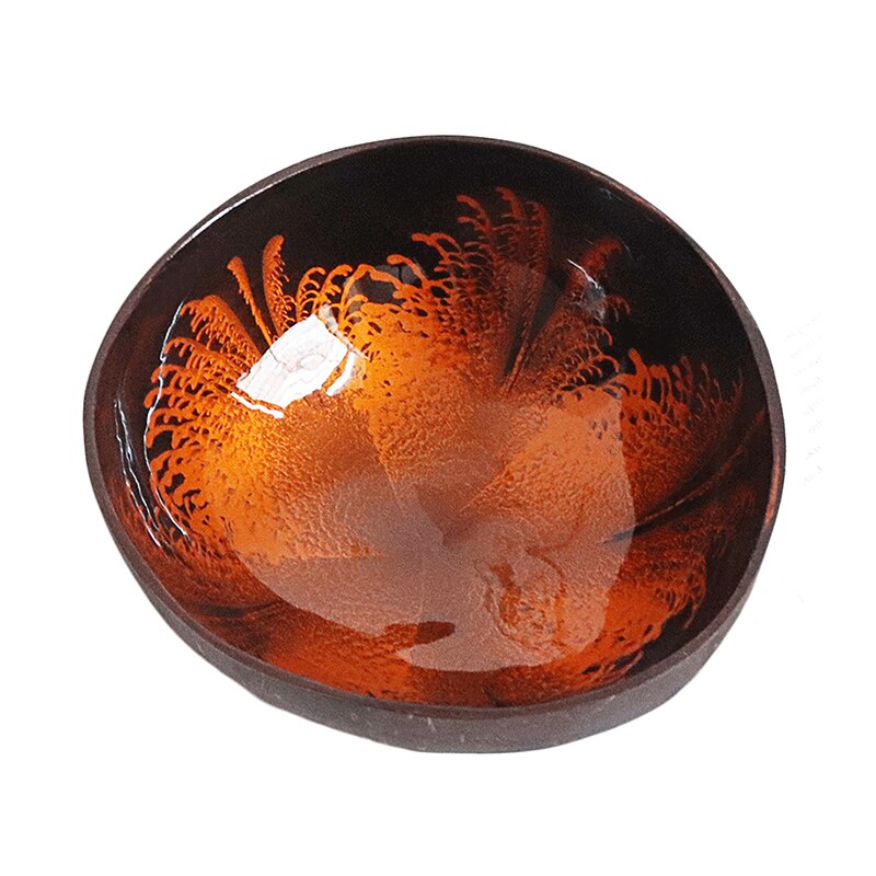 Bol en coquille de noix de coco, tendance, Vintage, , salade de fruits, nouilles, riz, Art décoratif, vaisselle de table, cuisine, Restaurant: Orange