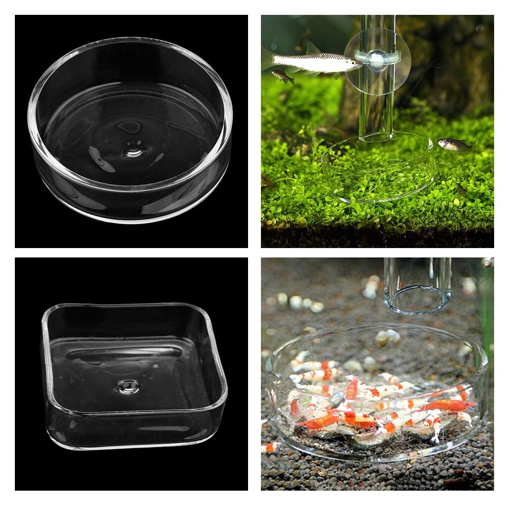 Fish Pond Shrimp Feeder Food Dish Bowl Feeder Tray Container Round/Square