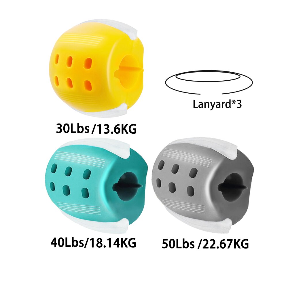 Jaw Exerciser Chew Ball Facial Jawline Trainer Masseter Training Fitness Ball Toning Jawrsize Bite Exercise for Neck Face: (30 40 50 LBS) Set D