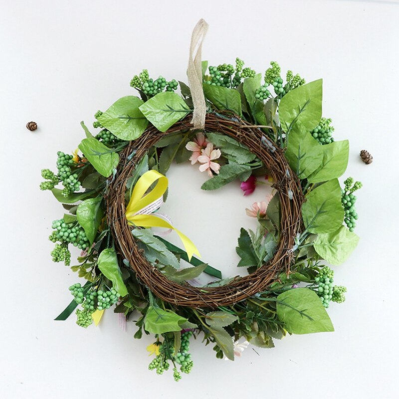 Künstlicher Olivenkranz 24 Zoll - Grüne Deko Für Tür, Wand & Kamin - Wetterfest Für Innen & Außen