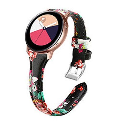 Bandjes voor samsung galaxy watch active, leren bandjes voor galaxy watch 20mm , leren bandjes voor galaxy watch 42mm , roségoud: Rode bloem
