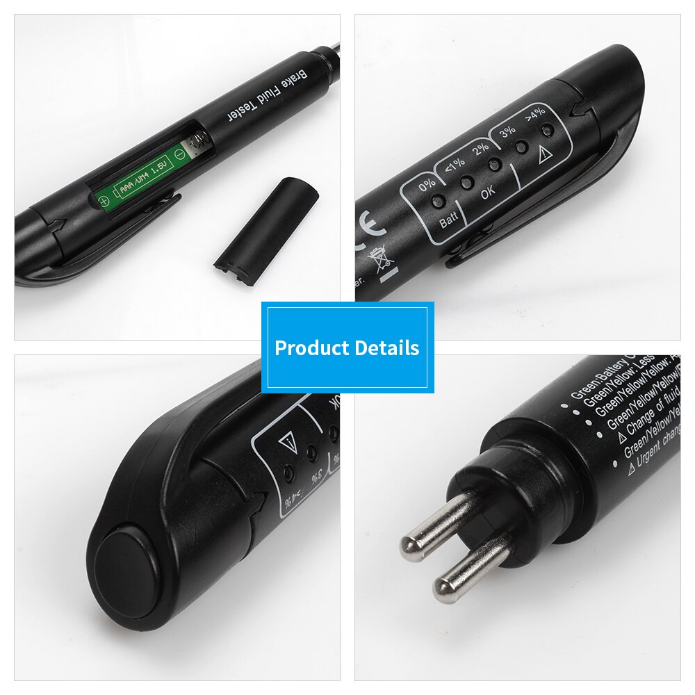 Universal car accessories Brake Fluid Tester diagnostic tools Accurate Oil 5 Leds Auto Vehicle brake fluid testing tool