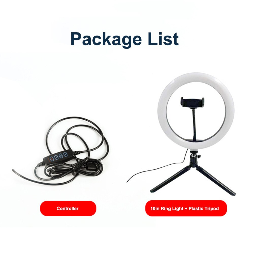 26cm LED Ring Licht 10 Zoll Dimmbare Selfie Lampe mit Stativ Fotografie Kamera Telefon Licht für machen-hoch Video Live: LED mit Stativ