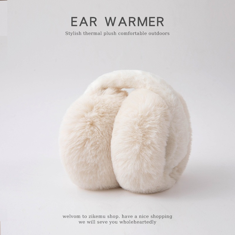 Plush Ear Warmer Winter Warm for Women Men Solid Color Earflap Outdoor Cold Protection EarMuffs Ear Cover Christmas Gif