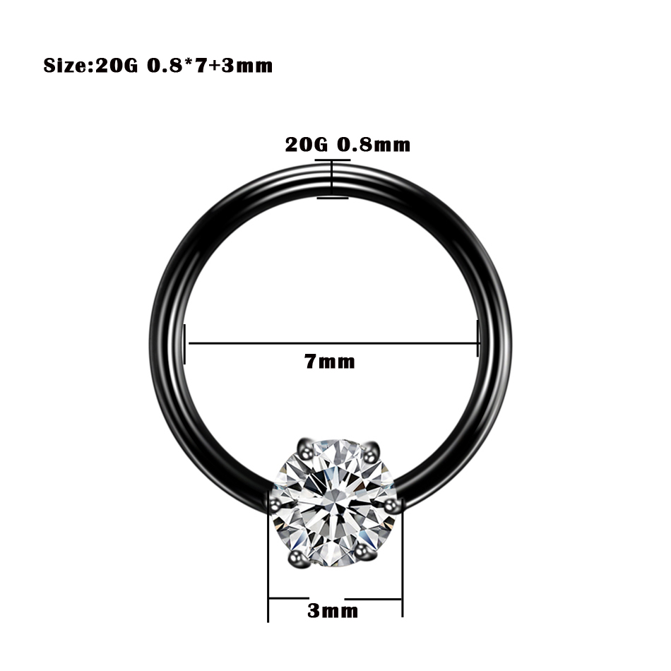 1PC Copper Nose Piercings Septum Piercing Nose Rings Piercing Orelha Cartilagem Septum Ear Tragus Piercing Nariz Body Jewelry