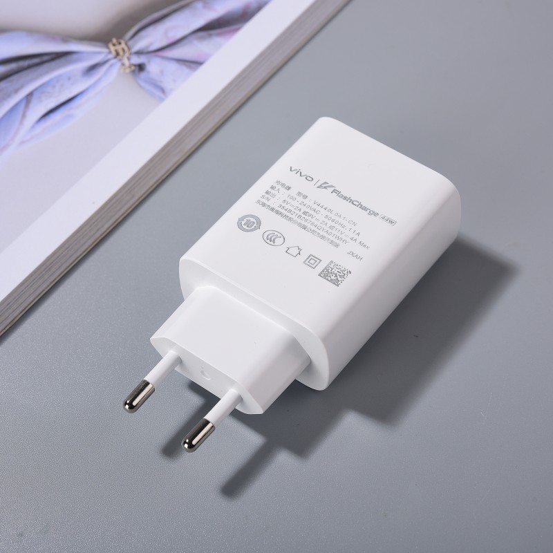 Original VIVO 44W Schnellladegerät EU uns FlashCharge Netzteil Typ C Kabel für VIVO V20 V21 V23 Profi V30 Lite Y27 Y36 Y27S V27: IL