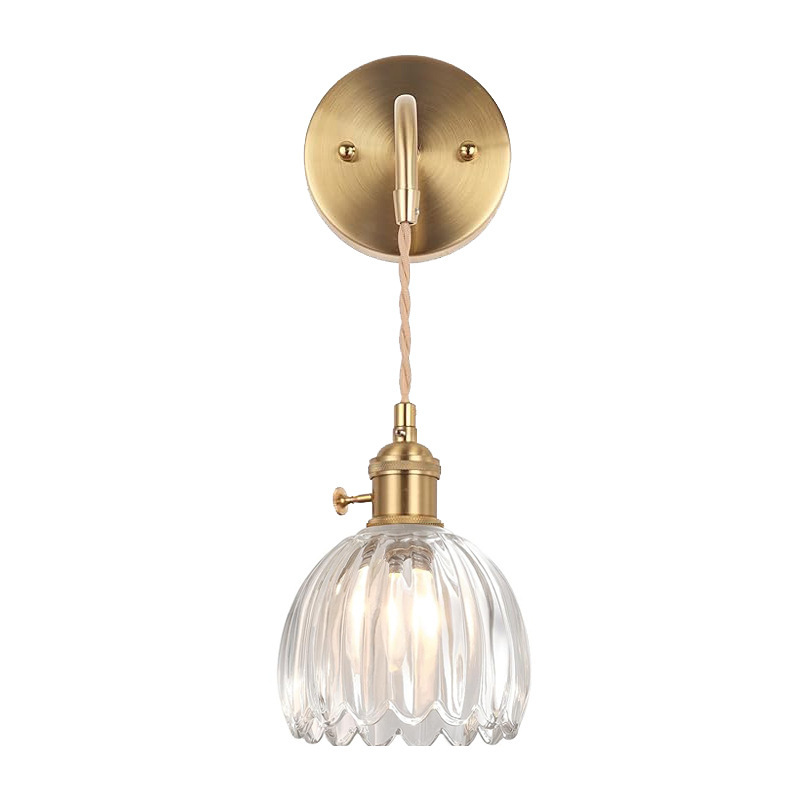 Szklana Lampa Ścienna klasyczny Zielony Tulipan Kinkiet Nowoczesny Prosty salon Sypialnia Korytarz Restauracja Dekoracyjne Oświetlenie Wewnętrzne Okablowanie: Biały naturalny (3500-5500 K) / Różowy