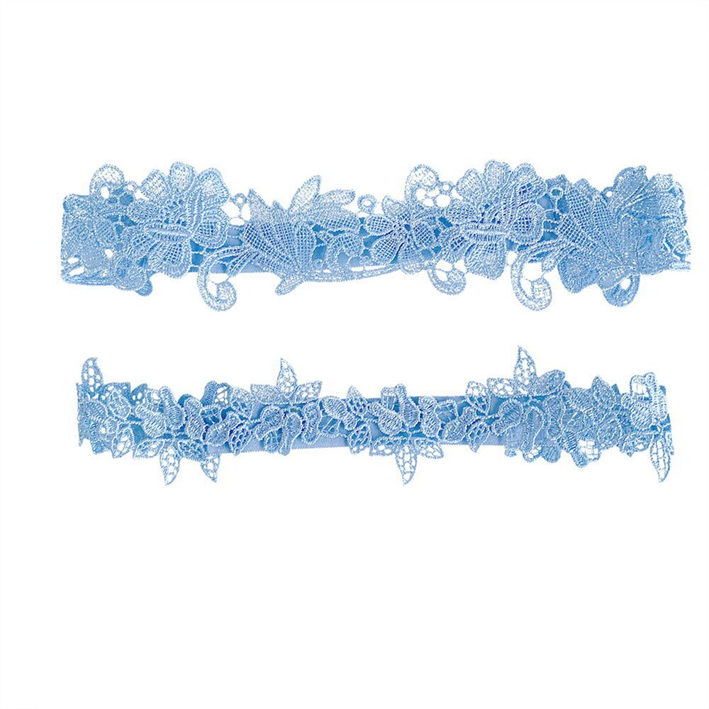Bruids kanten kousenband - Witte strik en strass bruiloft kousenband
