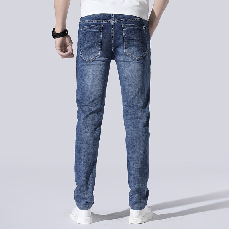 neue Gerissen Gewaschene Jeans Geschäft lässig Elastische Dünne Jeans Plus Größe 40 42 44 46