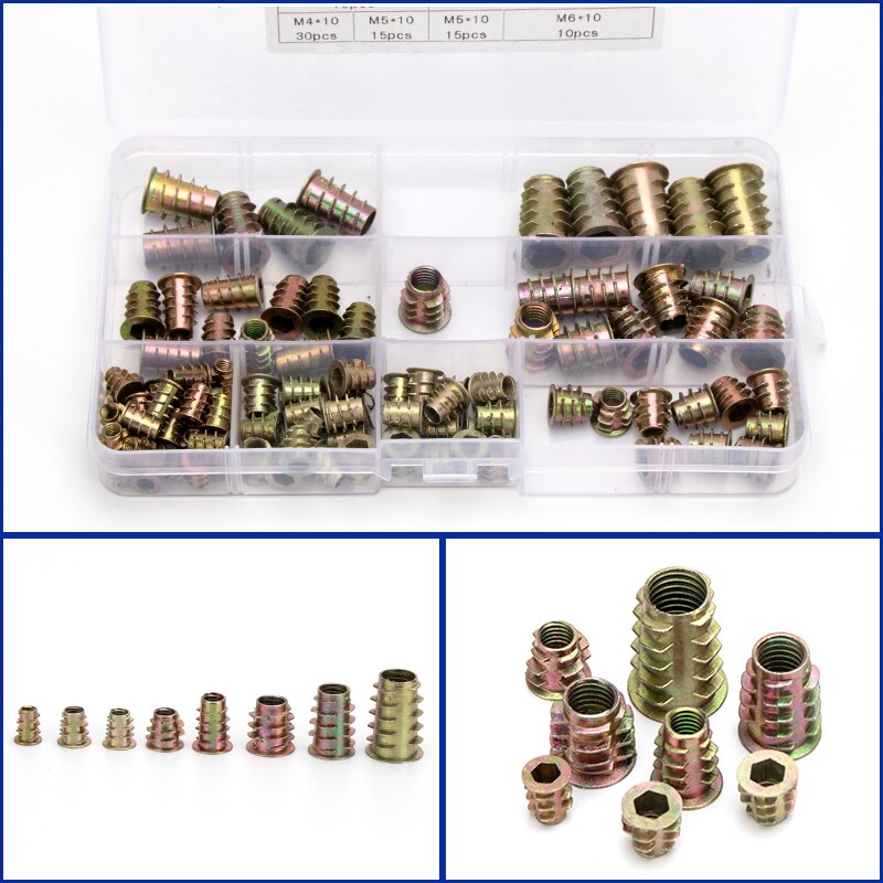 100 stuks zinklegering  m4 m5 m6 m8 m10 zeskant aandrijfkop moeren zinkmoerenset houten meubels meerdere maten verzinkte moeren assortimentset