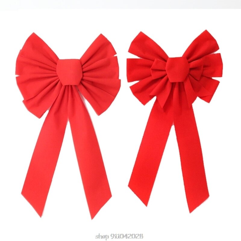 Red Bow Velvet Christmas Bows Hanging Xmas Bows for Christmas Wreaths Decoration or Tree Toppers D11 20