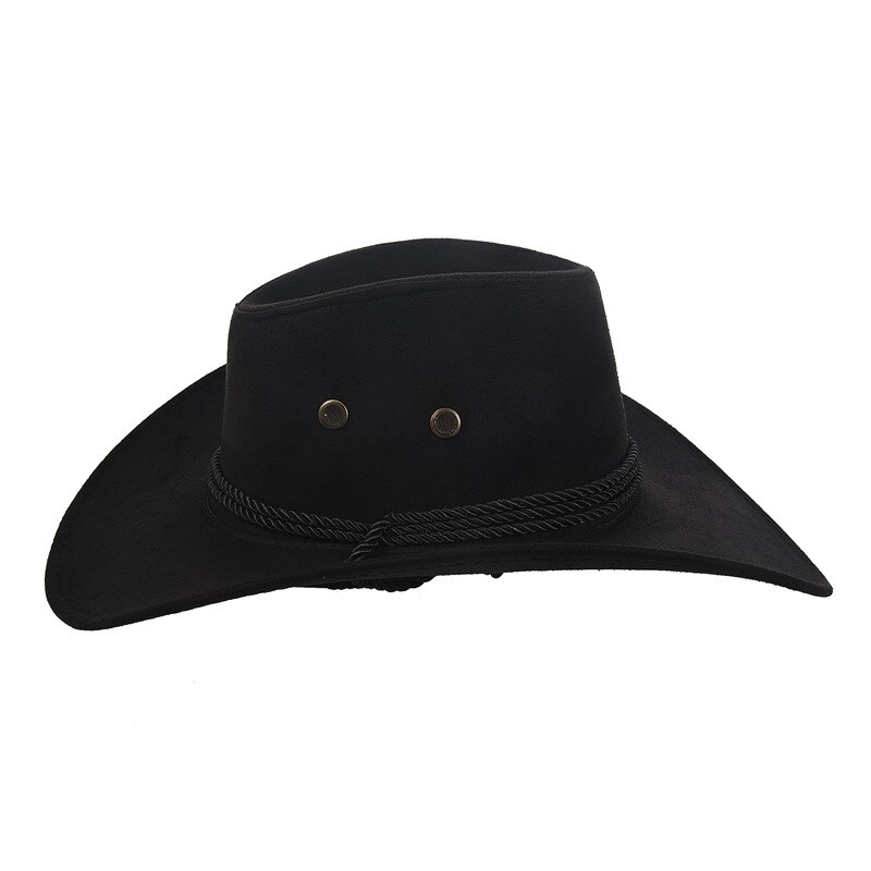 Cowboy Cap Suede Look Wild West Fancy Cowgirl Unisex Hat Black