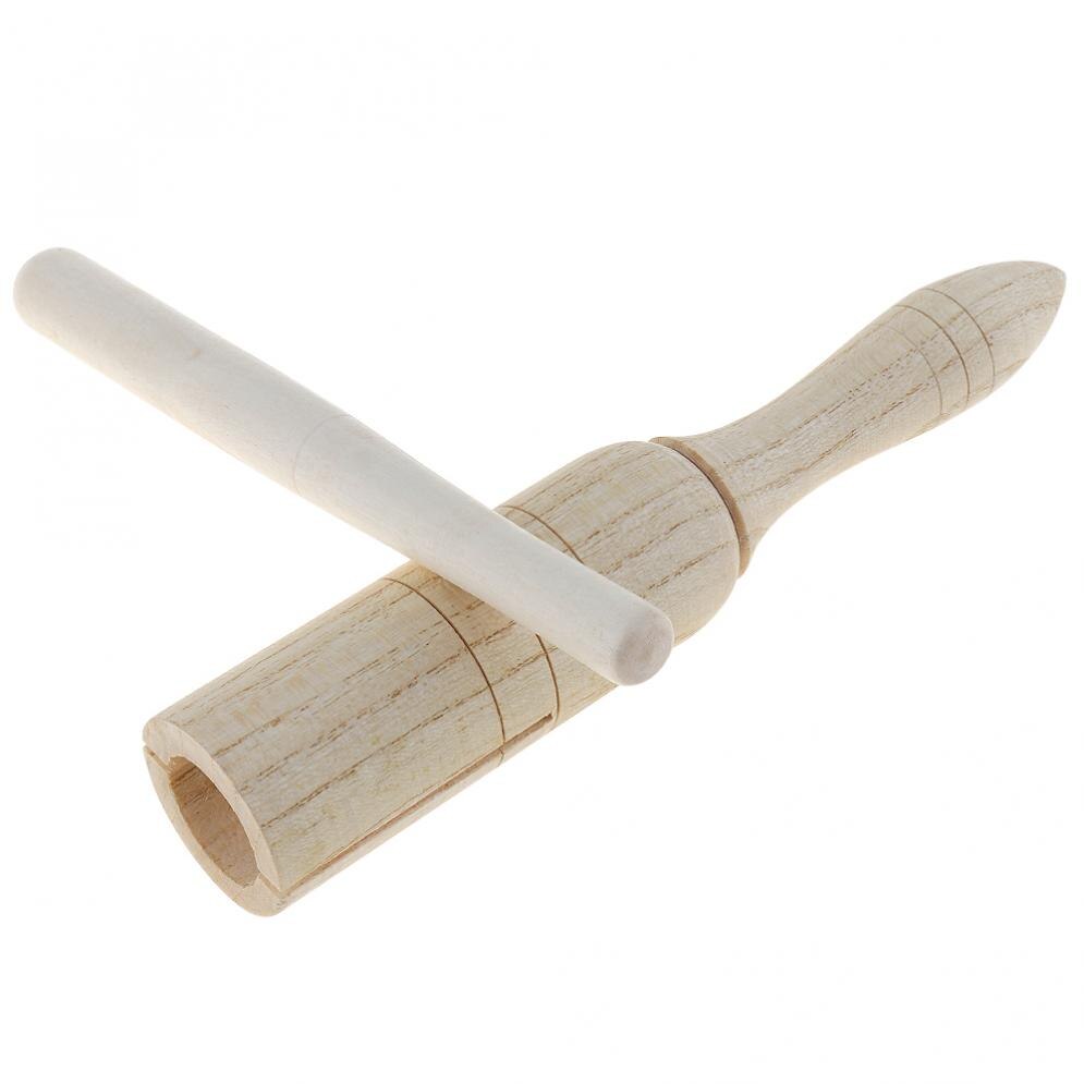 Sound Tube Wooden Crow Kid Children Wood Sounder Musical Toy Percussion Education Instrument with Stick