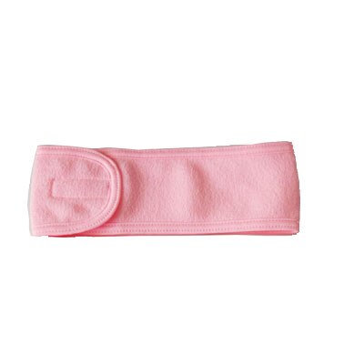 5 stk spa ansigtshovedbøjle make up wrap hoved frotté klud hovedbånd stretch håndklæde med magisk tape: Lyserød
