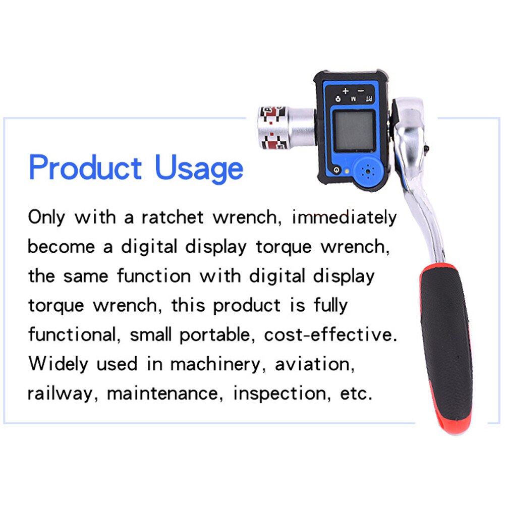 Medidor de torsión de 340N.m, pantalla Digital portátil grande, función de retroiluminación, torsiómetro de tamaño pequeño, función de alarma