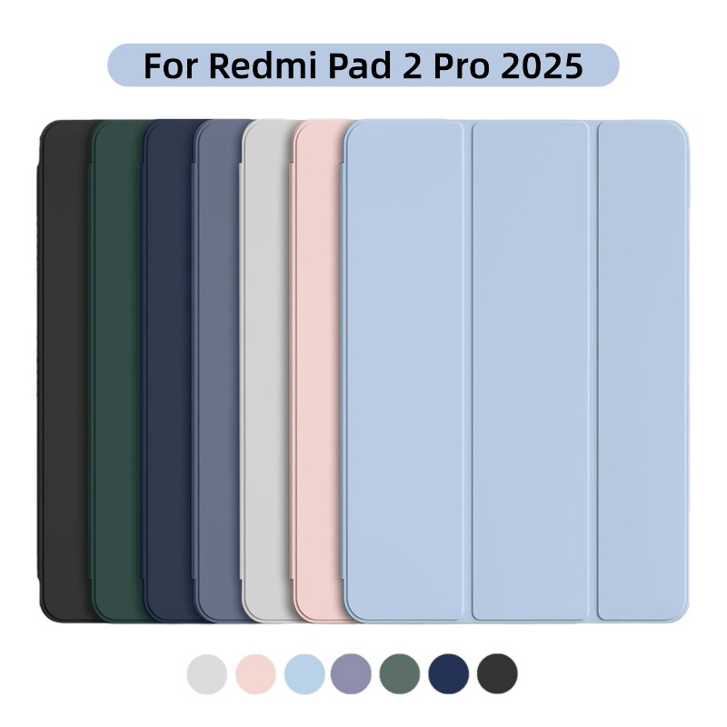 For Xiaomi Redmi Pad 2 Pro Case 12.1inch Magnetic Flip Cover Tri-Fold Stand PU Back Cover Tablet Cases Auto Sleep/Wake