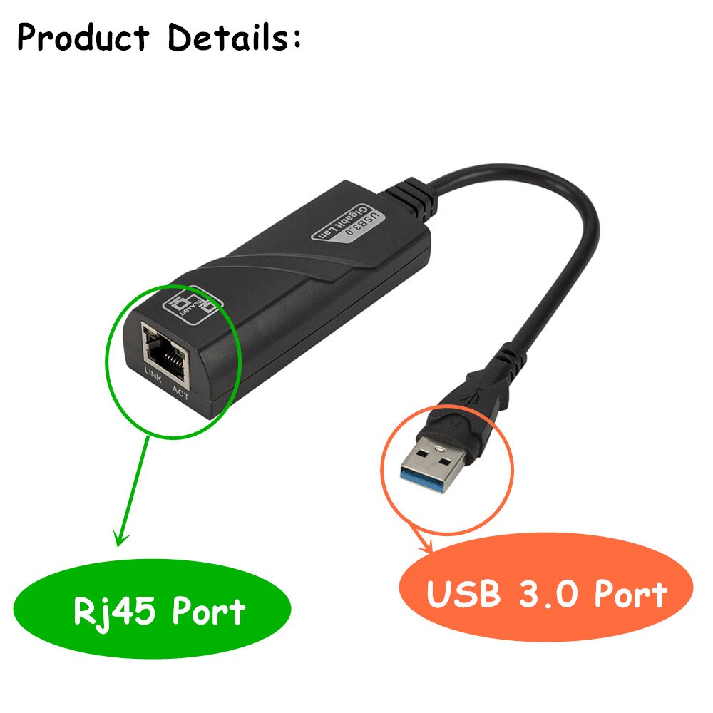 Grwibeou Wireless USB 3.0 To Gigabit Ethernet RJ45 LAN Network Adapter Ethernet Network Card For PC USB 3.0 Converter