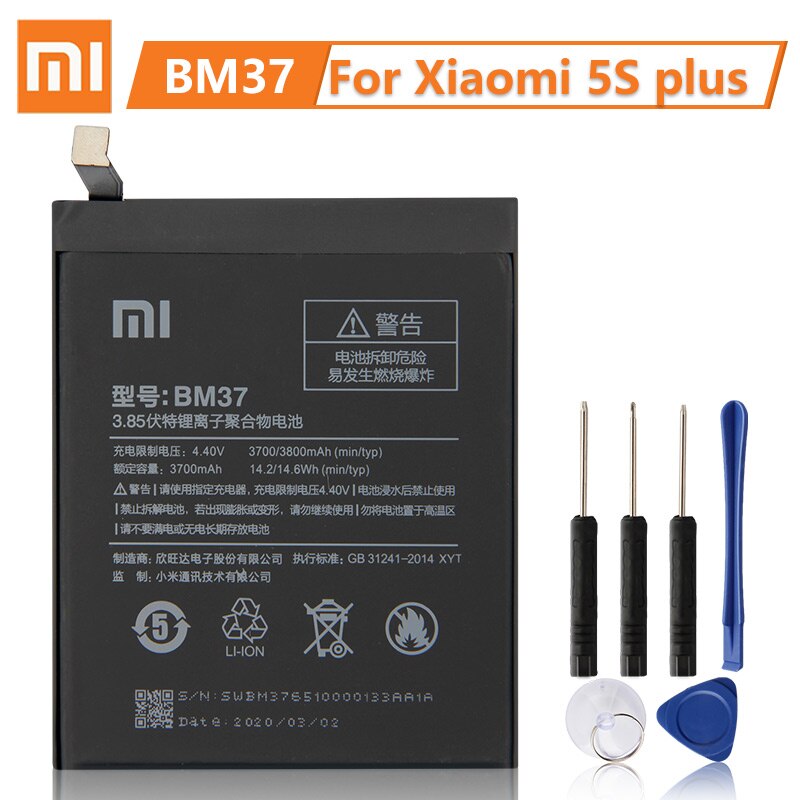 XiaoMi Original Battery BM36 for Mi 5S MI5S BM22 For MI5 Mi 5 BM37 For Mi 5S Plus BN20 For Mi 5C BN34 BN31 For Redmi 5A Note 5A: BM37 For Mi 5S Plus