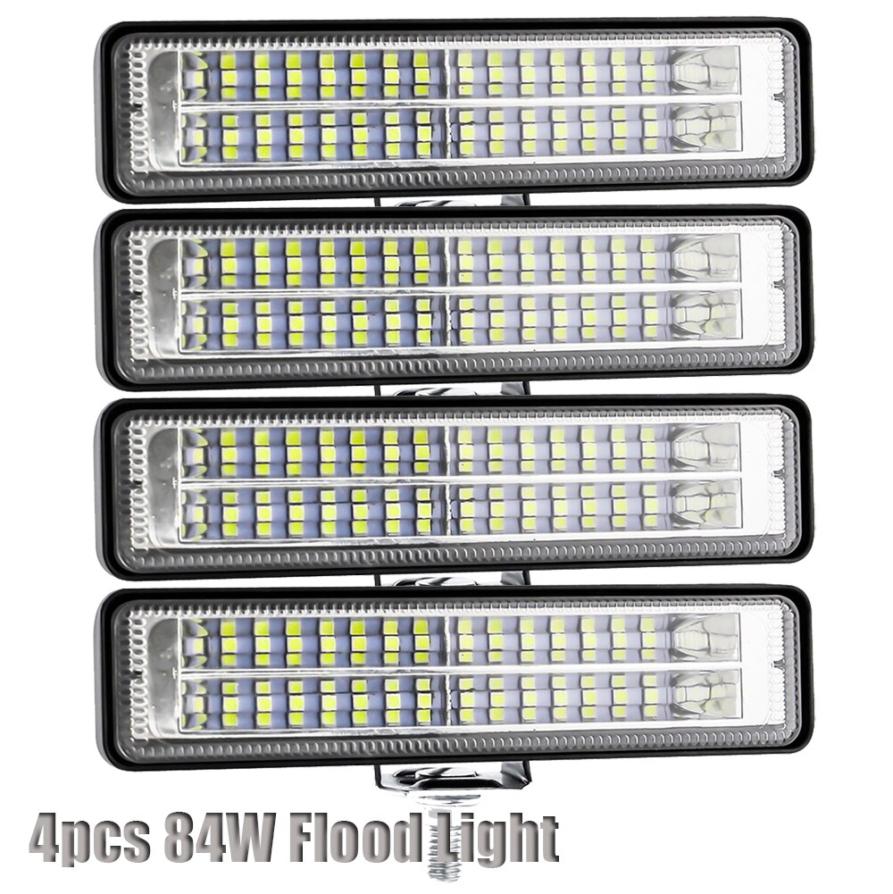LED Scheinwerfer 12-24V Für Auto Motorrad Lkw Boot Sattelzug Offroad Arbeits Licht LED Arbeit Licht Scheinwerfer: 4pcs 84w flood