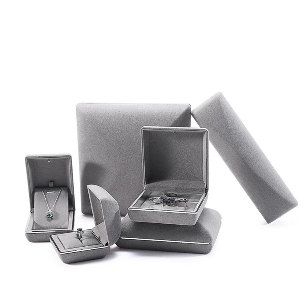 B-LIFE Ring Jewelry Storage Case Box Earrings Counter Display Props with Led Proposal Engagement Wedding