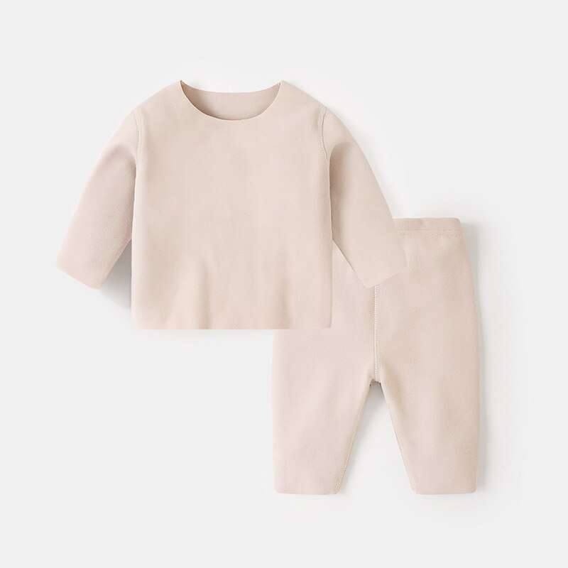 Children Clothes of Sleepwear Pure Color Cotton Children's Pajamas Set Children's Suit Baby Clothes Sets Body Suit Autumn 2pcs