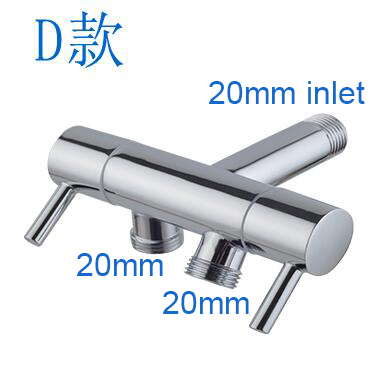 One into two out angle valve faucet three-way water distribution valve copper double switch washing dual-use water controller