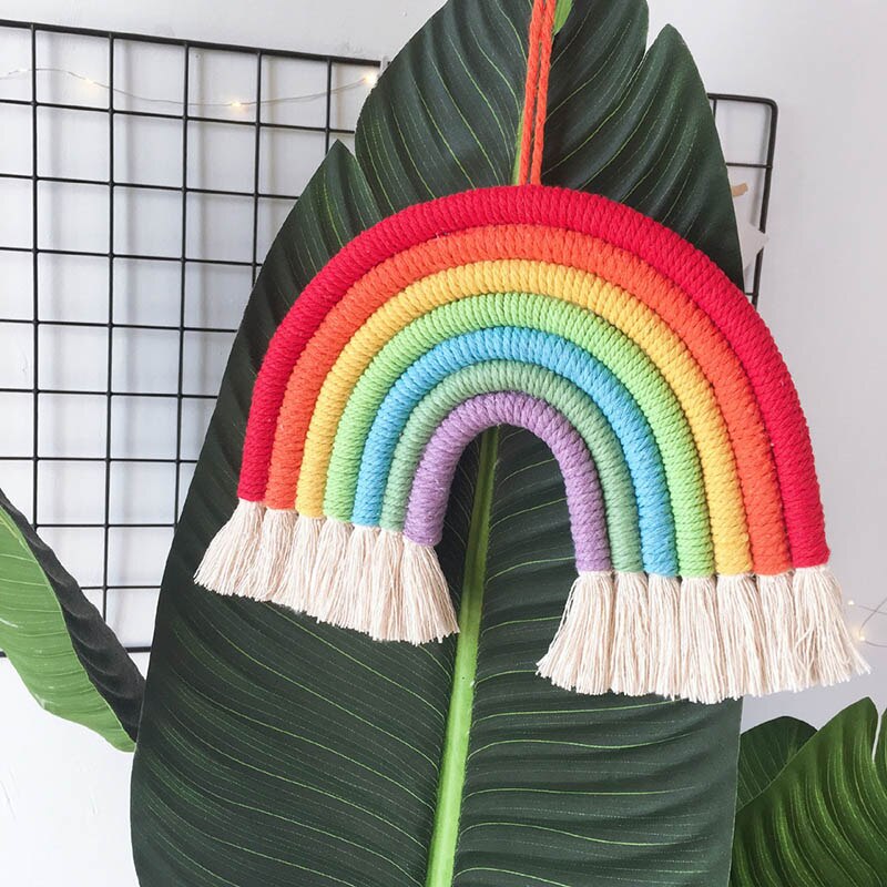 Nordic Kinderzimmer Regenbogen Moskito Netting Hängende Dekoration DIY Seil Regenbogen Wand Hängen Skandinavischen Baby Zimmer Dekoration