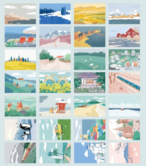 52Mm X 80Mm Boom Zee Papier Wenskaart Lomo Kaart (1Pack = 28 Stuks)