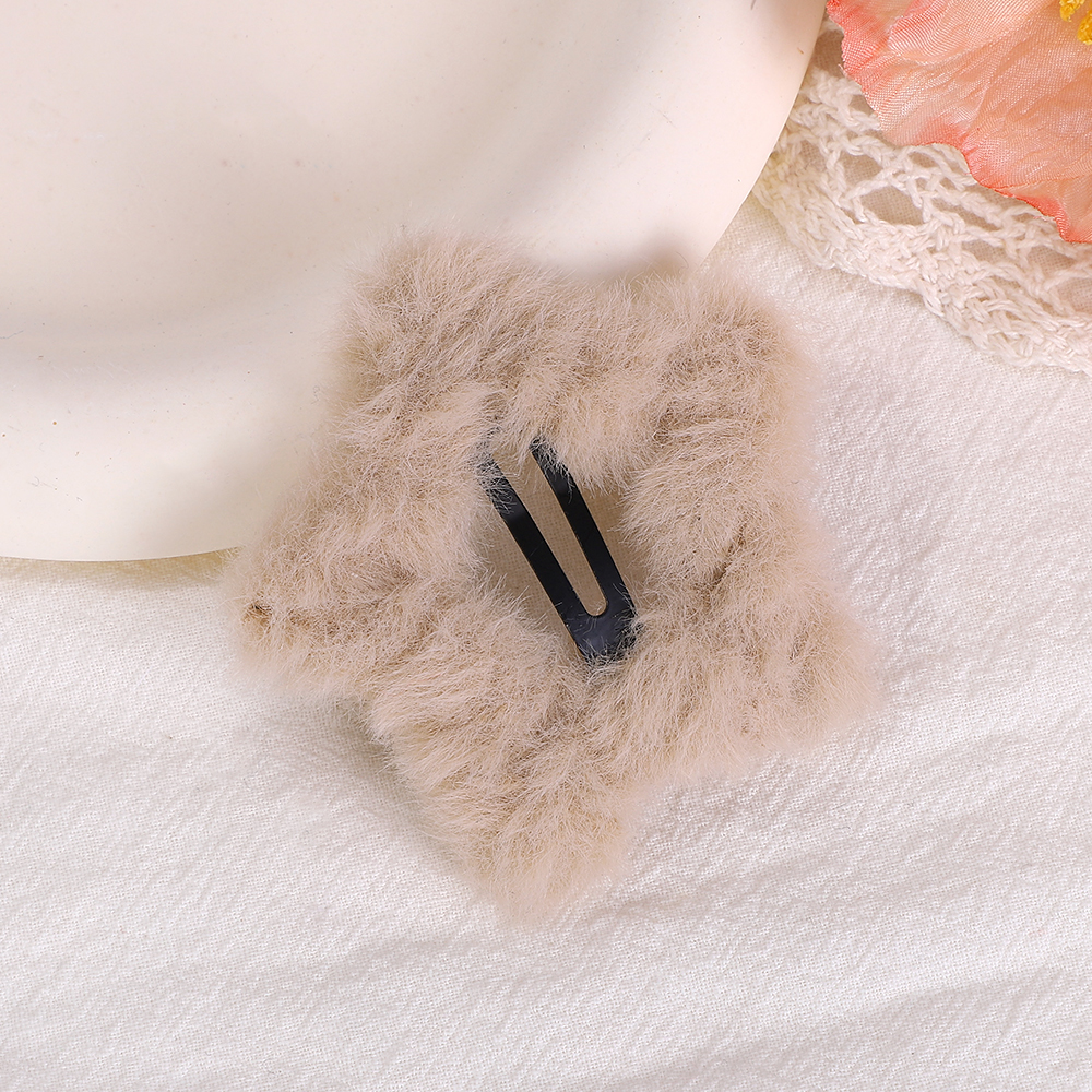 1/2/4 Uds. Pinzas para el cabello BB de estrella de felpa dulce para mujeres y niñas, horquillas con flequillo lateral esponjoso, pasadores, accesorios para el cabello Y2K: S / Lavanda