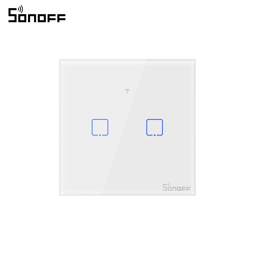 Sonoff-Interruptor de pared inteligente T0/T1, accesorio con Wifi, 1/2/3 entradas, táctil/WiFi/433 RF/aplicación remota, funciona con Alexa