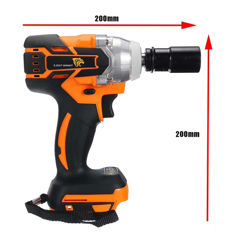 Llave de impacto eléctrica sin escobillas, Motor inalámbrico de velocidad de 520Nm, llave eléctrica recargable para batería Makita de 18V